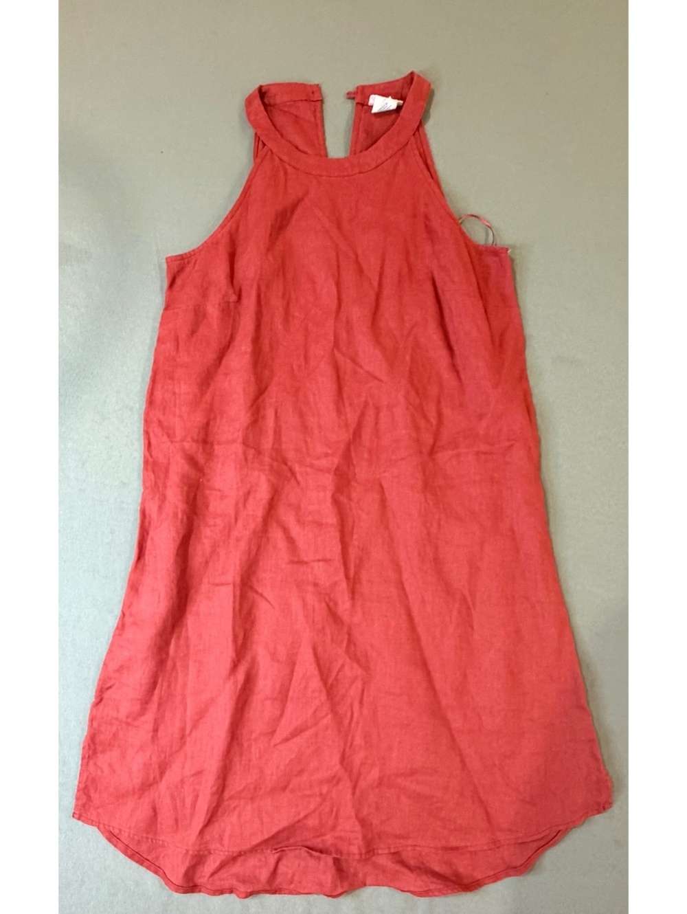 Sigrid Olsen 100% Linen Sleeveless Halter Dress Burnt Orange S